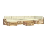 vidaXL Ensemble de canapés d'extérieur 8 pcs Blanc et crème, Canapé de Jardin Moderne, résistant aux intempéries, sectionnel idéal pour se détendre et Chiller dans Le Patio