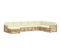 vidaXL Ensemble de canapés d'extérieur 8 pcs Blanc et crème, Canapé de Jardin, Salon Moderne, mobilier sectionnel Solide, Espace terrasse, Set de Vie extérieur