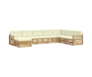 vidaXL Ensemble de canapés d'extérieur 8 pcs Blanc et crème, Canapé de Jardin, Salon Moderne, mobilier sectionnel Solide, Espace terrasse, Set de Vie extérieur