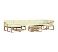 vidaXL Ensemble de canapés d'extérieur 8 pcs Blanc et crème, Canapé d'extérieur Moderne et Durable, mobilier de Jardin Relaxant, Assise Ergonomique, résistant aux intempéries
