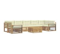 vidaXL Ensemble de canapés d'extérieur 8 pcs Blanc et crème, Canapé extérieur Moderne, mobilier sectionnel, détente en terrasse, Confort au Jardin