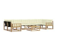 vidaXL Ensemble de canapés d'extérieur 8 pcs Blanc et crème, Ensemble de canapés Modernes pour l'extérieur, Meubles résistants aux intempéries, Confort pour Votre Patio