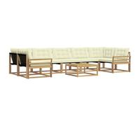 vidaXL Ensemble de canapés d'extérieur 8 pcs Blanc et crème, Ensemble de canapés Modernes pour l'extérieur, Meubles résistants aux intempéries, Confort pour Votre Patio