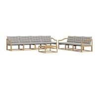 vidaXL Ensemble de canapés d'extérieur 8 pcs Blanc et Gris Clair, Canapé de Jardin, mobilier Moderne, sectionnel, Confort pour terrasse, Coin Lounge extérieur