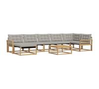 vidaXL Ensemble de canapés d'extérieur 8 pcs Blanc et Gris Clair, Canapé d'extérieur Moderne et Durable, mobilier de Jardin Relaxant, Assise Ergonomique, résistant aux intempéries