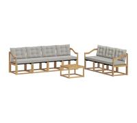 vidaXL Ensemble de canapés d'extérieur 8 pcs Blanc et Gris Clair, Canapé Moderne d'extérieur, Meuble de Jardin résistant, Ensemble de Patio, Coin Lounge pour Un Confort Relaxant