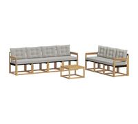 vidaXL Ensemble de canapés d'extérieur 8 pcs Blanc et Gris Clair, Canapé Moderne d'extérieur, Meuble de Jardin résistant, Ensemble de Patio, Coin Lounge pour Un Confort Relaxant