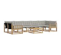 vidaXL Ensemble de canapés d'extérieur 8 pcs Blanc et Gris Clair, Ensemble de canapés Modernes pour l'extérieur, Meubles résistants aux intempéries, Confort pour Votre Patio