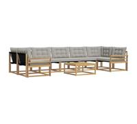 vidaXL Ensemble de canapés d'extérieur 8 pcs Blanc et Gris Clair, Ensemble de canapés Modernes pour l'extérieur, Meubles résistants aux intempéries, Confort pour Votre Patio