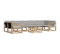 vidaXL Ensemble de canapés d'extérieur 8 pcs Blanc et Gris Clair, Ensemble de canapés Modernes pour l'extérieur, Meubles résistants aux intempéries, Confort pour Votre Patio