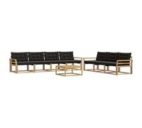 vidaXL Ensemble de canapés d'extérieur 8 pcs Blanc et Noir, Canapé de Jardin, mobilier Moderne, sectionnel, Confort pour terrasse, Coin Lounge extérieur