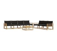 vidaXL Ensemble de canapés d'extérieur 8 pcs Blanc et Noir, Canapé de Jardin, mobilier Moderne, sectionnel, Confort pour terrasse, Coin Lounge extérieur