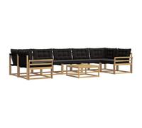 vidaXL Ensemble de canapés d'extérieur 8 pcs Blanc et Noir, Ensemble de canapés Modernes pour l'extérieur, Meubles résistants aux intempéries, Confort pour Votre Patio