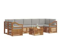 vidaXL Ensemble de canapés d'extérieur 8 pcs Gris Naturel et Clair, Canapé de Jardin, Ensemble extérieur Moderne, Meubles durables pour Patio, Coin détente Confortable