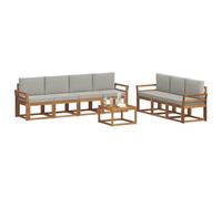 vidaXL Ensemble de canapés d'extérieur 8 pcs Gris Naturel et Clair, Canapé d'extérieur Moderne, Canapé de Jardin, Salon de Patio Durable, Ensemble de sièges Confortables pour se détendre