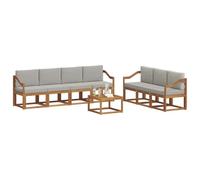 vidaXL Ensemble de canapés d'extérieur 8 pcs Gris Naturel et Clair, Canapé d'extérieur Moderne, Canapé de Jardin, Salon de Patio Durable, Ensemble de sièges Confortables pour se détendre