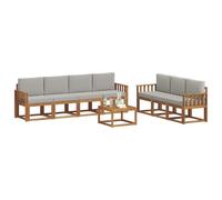 vidaXL Ensemble de canapés d'extérieur 8 pcs Gris Naturel et Clair, Canapé d'extérieur Moderne, Canapé de Jardin, Salon de Patio Durable, Ensemble de sièges Confortables pour se détendre
