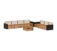 vidaXL Ensemble de canapés d'extérieur 8 pcs Naturel 79 x 79 x 37 cm, Sofa de Jardin, mobilier Moderne extérieur, Coin détente pour la terrasse, Confort assuré