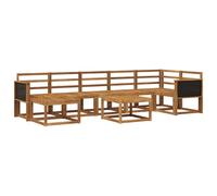 vidaXL Ensemble de canapés d'extérieur 8 pcs Naturel, Ensemble de Salon Moderne pour l'extérieur, canapé de Jardin Durable, mobilier Flexible, Assise en Acacia près de la Piscine