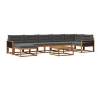 vidaXL Ensemble de canapés d'extérieur 8 pcs Naturel et Anthracite