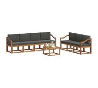 vidaXL Ensemble de canapés d'extérieur 8 pcs Naturel et Anthracite, Canapé d'extérieur Moderne, Canapé de Jardin, Salon de Patio Durable, Ensemble de sièges Confortables pour se détendre