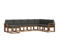vidaXL Ensemble de canapés d'extérieur 8 pcs Naturel et Anthracite, Jardin, canapé d'extérieur Moderne, Ensemble de Meubles sectionnels, siège de Lounge Patio Durable, terrasse pour Le Confort