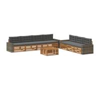 vidaXL Ensemble de canapés d'extérieur 8 pcs Naturel et Anthracite, Sofa de Jardin, mobilier Moderne extérieur, Coin détente pour la terrasse, Confort assuré