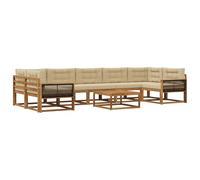 vidaXL Ensemble de canapés d'extérieur 8 pcs Naturel et Beige