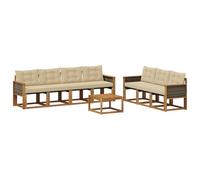 vidaXL Ensemble de canapés d'extérieur 8 pcs Naturel et Beige, Canapé Moderne d'extérieur, Meuble de Jardin résistant, Ensemble de Patio, Coin Lounge pour Un Confort Relaxant