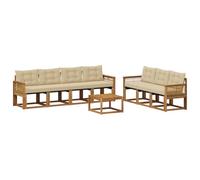 vidaXL Ensemble de canapés d'extérieur 8 pcs Naturel et Beige, Canapé Moderne d'extérieur, Meuble de Jardin résistant, Ensemble de Patio, Coin Lounge pour Un Confort Relaxant