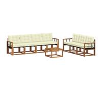 Vidaxl Ensemble De Canapés D'extérieur 8 Pcs Naturel Et Crème