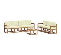 vidaXL Ensemble de canapés d'extérieur 8 pcs Naturel et Crème, Canapé d'extérieur Moderne, Canapé de Jardin, Salon de Patio Durable, Ensemble de sièges Confortables pour se détendre