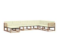 vidaXL Ensemble de canapés d'extérieur 24 pcs Naturel et Crème, Ensemble de canapés de Jardin, mobilier Moderne, Assise Durable pour terrasse, Style Chic, Bois Acacia Confortable