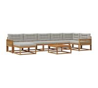 vidaXL Ensemble de canapés d'extérieur 8 pcs Naturel et Gris Clair