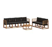 Vidaxl Ensemble De Canapés D'extérieur 8 Pcs Naturel Et Noir