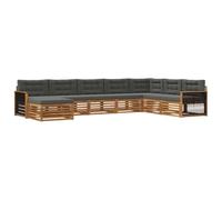 vidaXL Ensemble de canapés d'extérieur 8 pièces naturel et anthracite, canapé moderne pour jardin, ensemble de meubles sectionnels, idéal pour se détendre sur la terrasse ou le patio