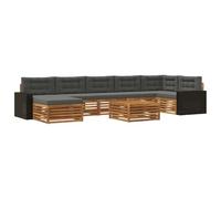 vidaXL Ensemble de canapés d'extérieur 8 pièces naturel et anthracite, canapé moderne résistant aux intempéries, jeu modulaire pour se détendre et profiter du patio