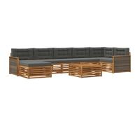 vidaXL Ensemble de canapés d'extérieur 8 pièces naturel et anthracite, canapé moderne résistant aux intempéries, jeu modulaire pour se détendre et profiter du patio