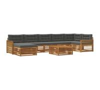 vidaXL Ensemble de canapés d'extérieur 8 pièces naturel et anthracite, canapé moderne résistant aux intempéries, jeu modulaire pour se détendre et profiter du patio