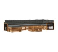 vidaXL Ensemble de canapés d'extérieur 8 pièces naturel et anthracite, canapé moderne résistant aux intempéries, jeu modulaire pour se détendre et profiter du patio
