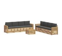 vidaXL Ensembles de canapés 9 pcs Blanc et Anthracite 59 x 59 x 37 cm, Canapé d'extérieur, mobilier Moderne pour Jardin, Salon Confortable, idéal pour la terrasse