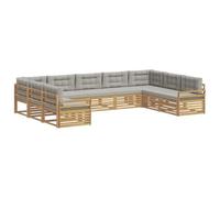 vidaXL Ensemble de canapés d'extérieur 9 pc Blanc et Gris Clair