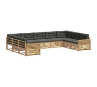 vidaXL Ensemble de canapés d'extérieur 9 pcs Blanc et Anthracite, Canapé d'extérieur Moderne, Ensemble sectionnel, Salon de Jardin, mobilier Confortable, terrasse