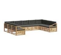 vidaXL Ensemble de canapés d'extérieur 9 pcs Blanc et Anthracite, Canapé d'extérieur Moderne, Ensemble sectionnel, Salon de Jardin, mobilier Confortable, terrasse