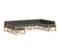 vidaXL Ensemble de canapés d'extérieur 9 pcs Blanc et Anthracite, Canapé d'extérieur Moderne, mobilier de Patio Durable et Polyvalent, sectionnels pour se Relaxer dans Le Jardin
