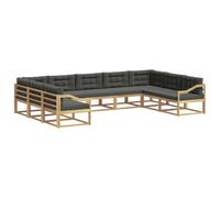 vidaXL Ensemble de canapés d'extérieur 9 pcs Blanc et Anthracite, Canapé d'extérieur Moderne, mobilier de Patio Durable et Polyvalent, sectionnels pour se Relaxer dans Le Jardin