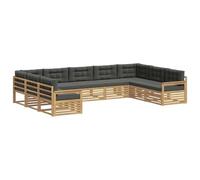 vidaXL Ensemble de canapés d'extérieur 9 pcs Blanc et Anthracite, Mobilier de Jardin, canapé Moderne, Ensemble sectionnel Durable, Coin Lounge Patio, Confort extérieur