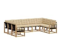 vidaXL Ensemble de canapés d'extérieur 9 pcs Blanc et Beige, Canapé de Jardin, Ensemble Moderne, résistant aux intempéries, Confort sur terrasse, Groupe de sièges Polyvalent