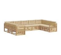 vidaXL Ensemble de canapés d'extérieur 9 pcs Blanc et Beige, Canapé d'extérieur Moderne, Ensemble sectionnel, Salon de Jardin, mobilier Confortable, terrasse