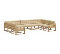 vidaXL Ensemble de canapés d'extérieur 9 pcs Blanc et Beige, Canapé d'extérieur Moderne, mobilier de Patio Durable et Polyvalent, sectionnels pour se Relaxer dans Le Jardin